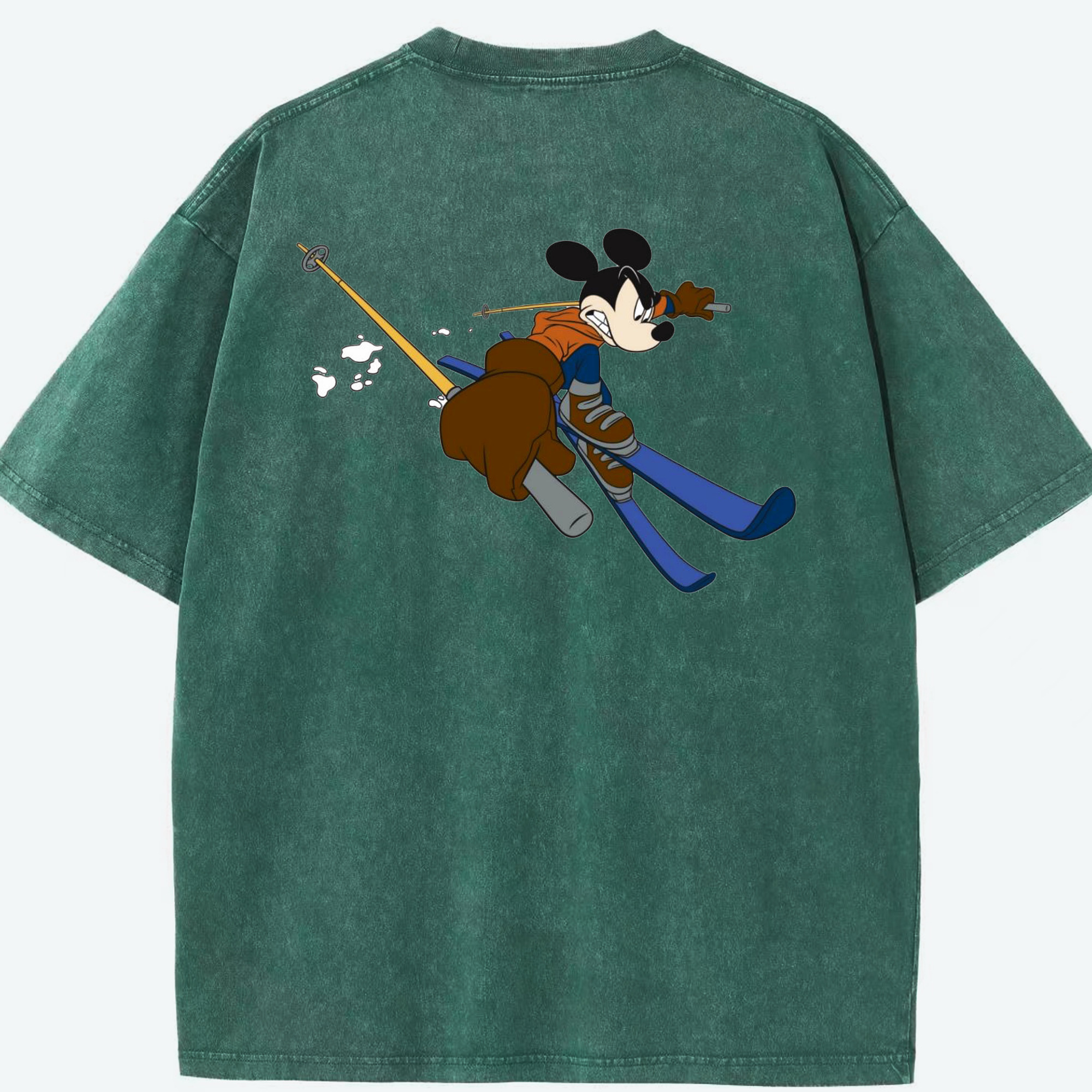 （画像用） ミッキーマウス Mickey Mouse 綿100% ヴィンテージ風 半袖Tシャツ（背面プリント）